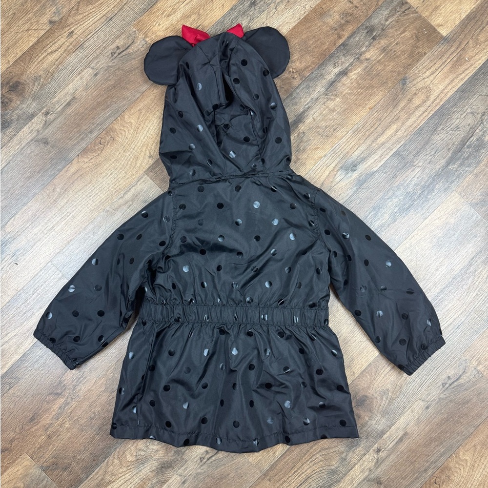 Disney Black Polka Dot Raincoat with Mickey Mouse Ears NWOT never worn - Picture 2 of 5